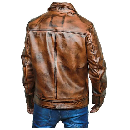 Men's Waxed Leather Fashion Jacket