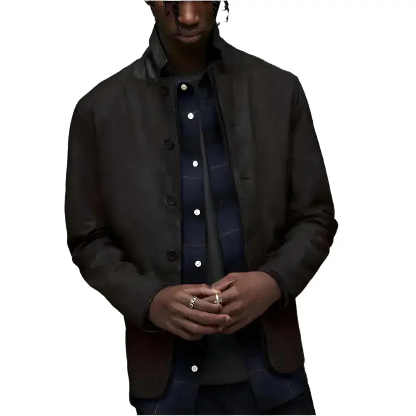 Men’s Black Suede Leather Blazer