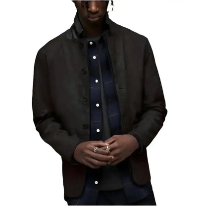 Men’s Black Suede Leather Blazer