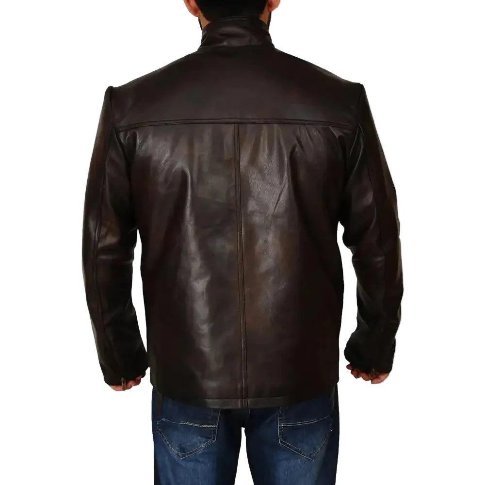 Men's Classic Dark Brown Leather Jacket