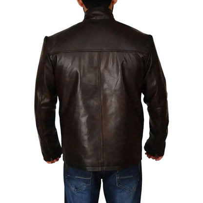 Men's Classic Dark Brown Leather Jacket