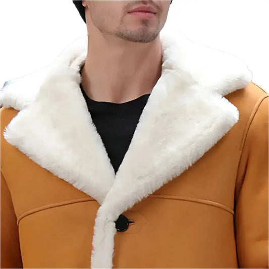 Men's Yellow Sheepskin Shearling Coat