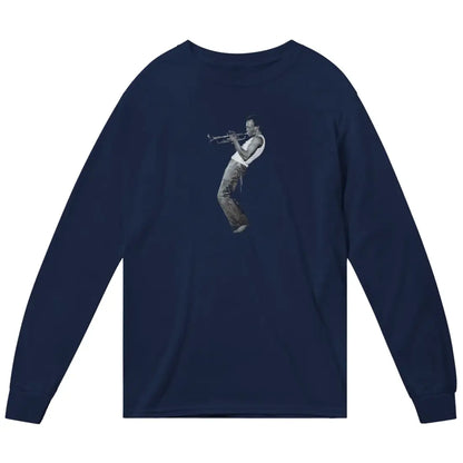 Miles Davis Playing his Trumpet Artwork Long Sleeve Shirt