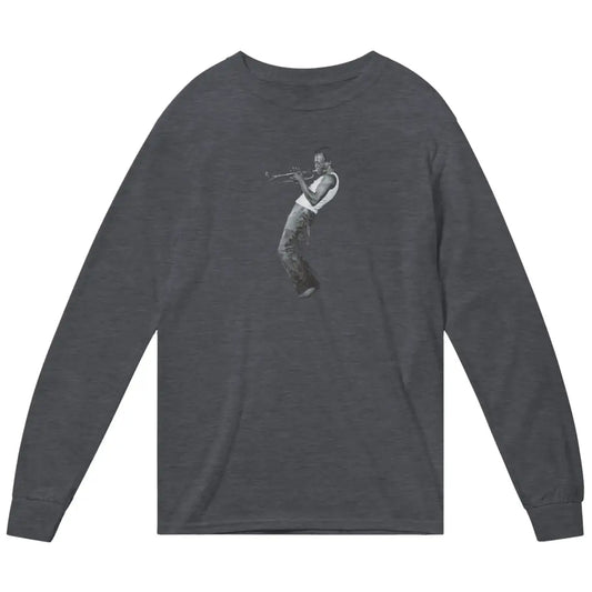 Miles Davis Playing his Trumpet Artwork Long Sleeve Shirt