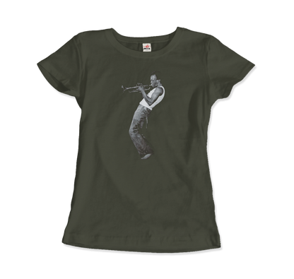 Miles Davis Playing his Trumpet Artwork T-Shirt