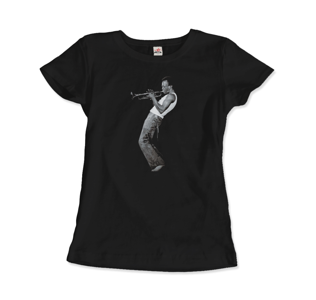 Miles Davis Playing his Trumpet Artwork T-Shirt