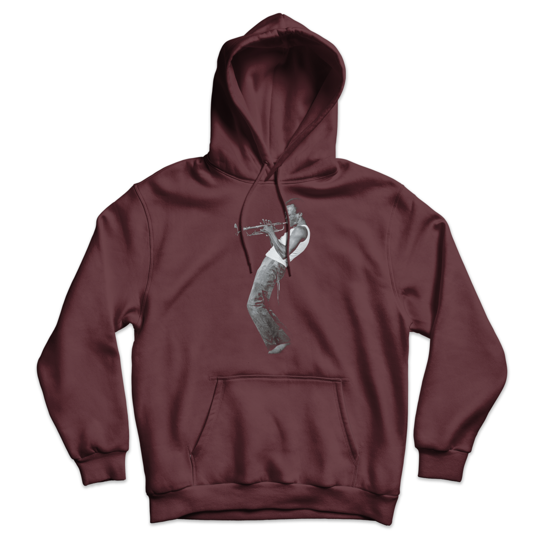 miles davis playing his trumpet artwork unisex hoodie