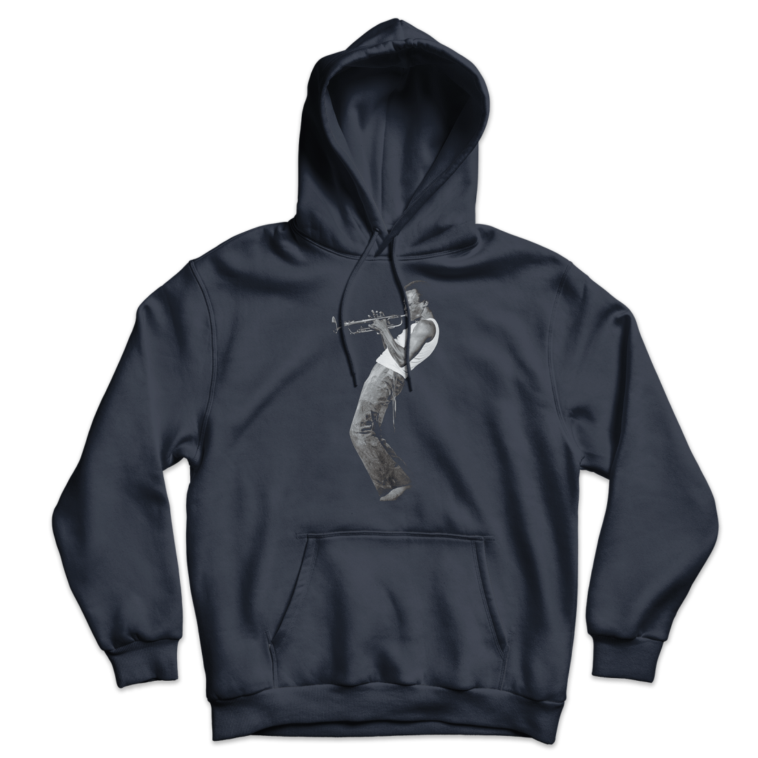 miles davis playing his trumpet artwork unisex hoodie