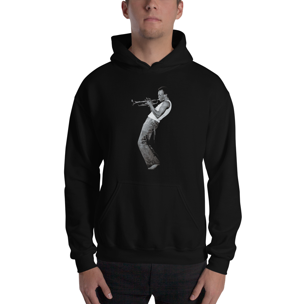 miles davis playing his trumpet artwork unisex hoodie