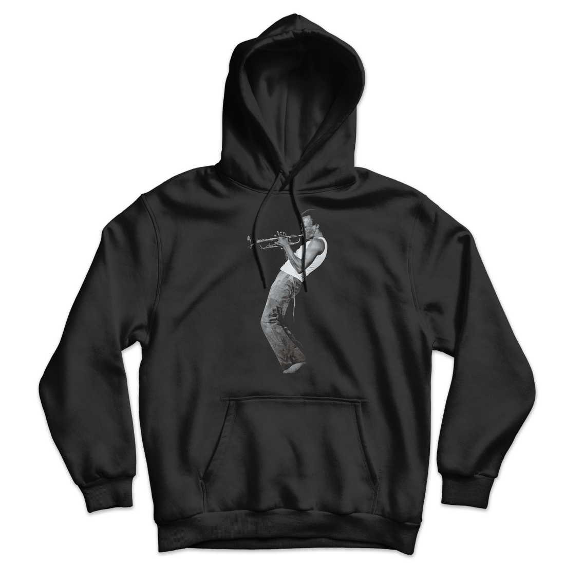 miles davis playing his trumpet artwork unisex hoodie