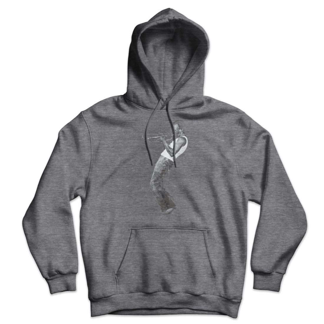 miles davis playing his trumpet artwork unisex hoodie