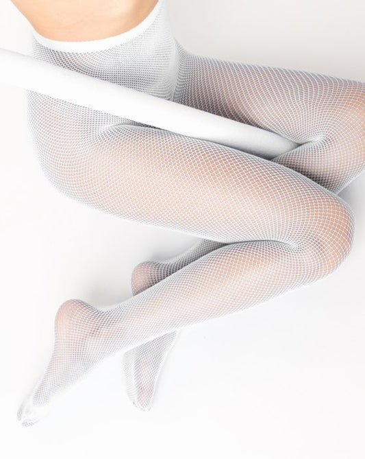 Nylon Spandex Fishnets - White