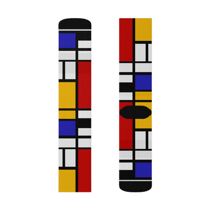Piet Mondrian - Composition with Red, Yellow, and Blue - 1942 Artwork Socks