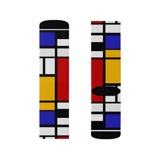 Piet Mondrian - Composition with Red, Yellow, and Blue - 1942 Artwork Socks