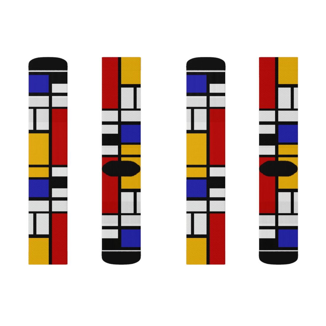 piet mondrian - composition with red, yellow, and blue - 1942 artwork socks