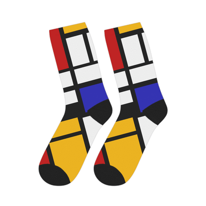 Piet Mondrian - Composition with Red, Yellow, and Blue - 1942 Artwork Socks