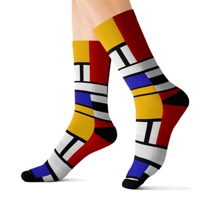 Piet Mondrian - Composition with Red, Yellow, and Blue - 1942 Artwork Socks