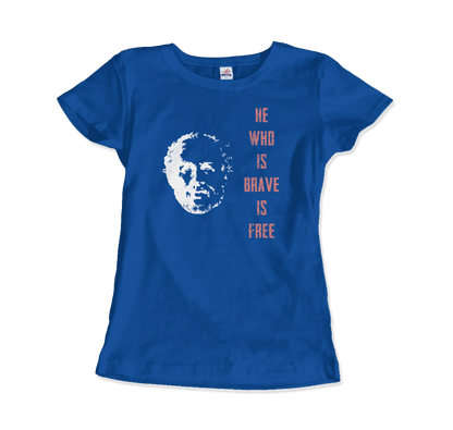 Seneca Famous Stoic Quote- He Who is Brave is Free - T-Shirt