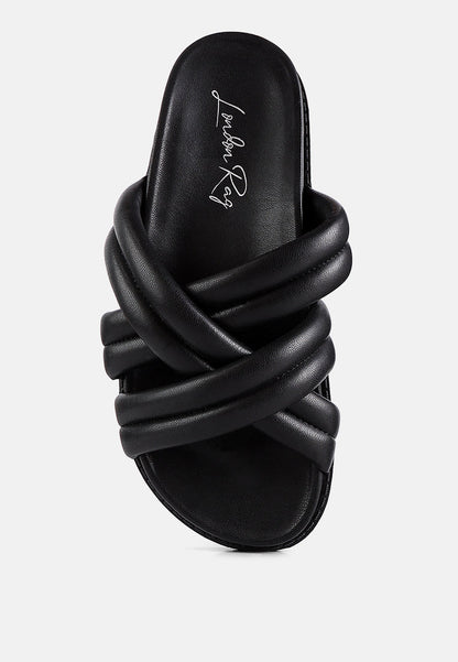 Tora Quilted Strap Slider Flats