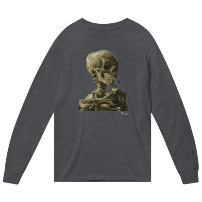 T-shirt à manches longues Van Gogh, crâne d'un squelette avec une cigarette allumée, 1886