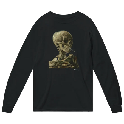 T-shirt à manches longues Van Gogh, crâne d'un squelette avec une cigarette allumée, 1886