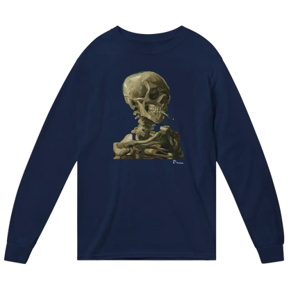 T-shirt à manches longues Van Gogh, crâne d'un squelette avec une cigarette allumée, 1886