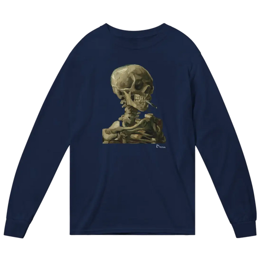T-shirt à manches longues Van Gogh, crâne d'un squelette avec une cigarette allumée, 1886