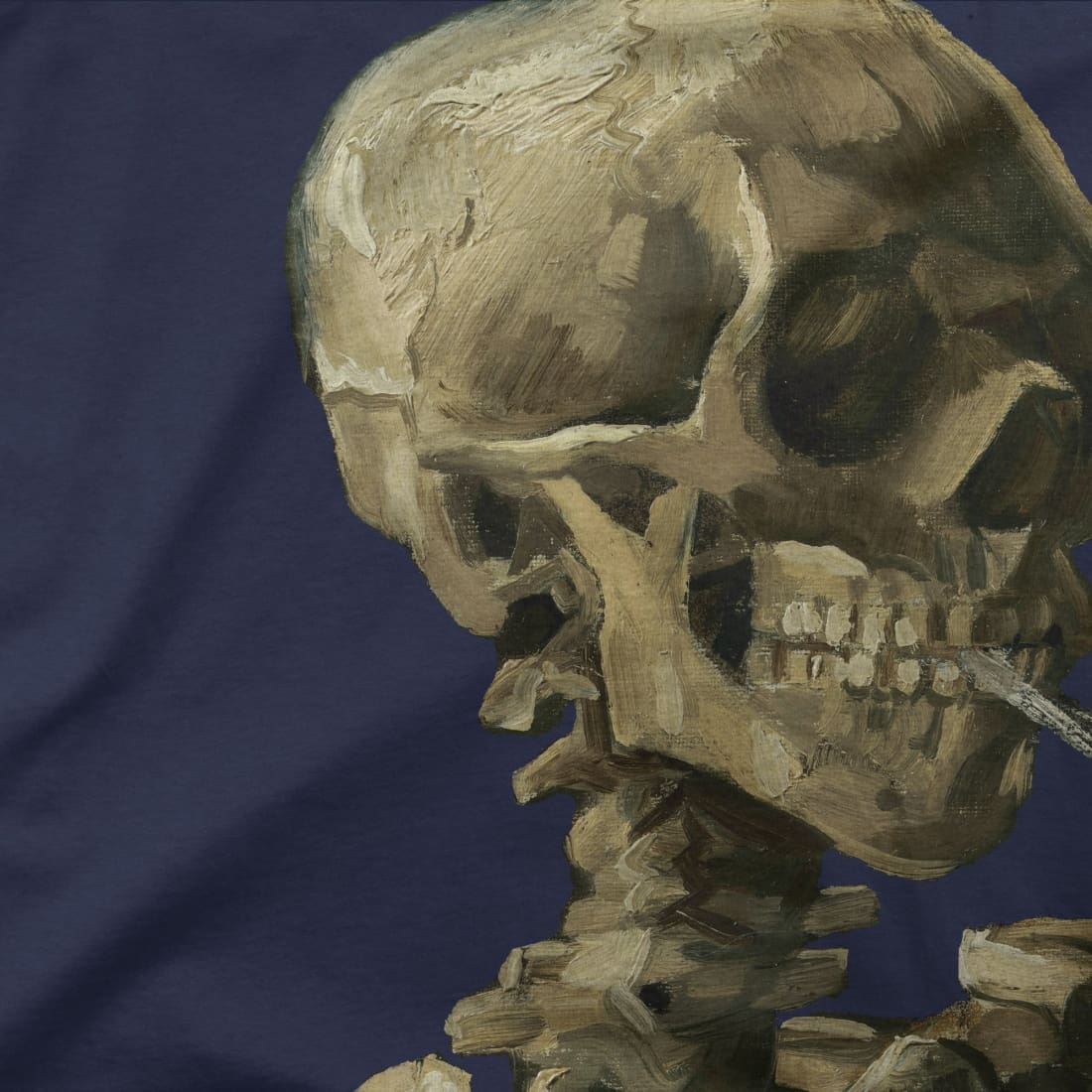 tričko van gogh lebka kostry s hořící cigaretou z roku 1886
